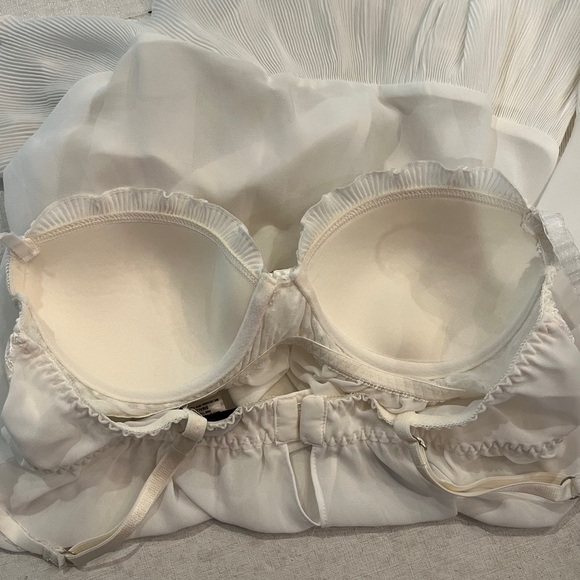 Sold Vintage style Elegant White Lace Pushup bra top Chemise. Bridal style! - Picture 5 of 9